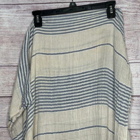 prAna Fringe Cotton Blend Striped Winter Fall Preppy Classic Scarf Shawl - Picture 4 of 10